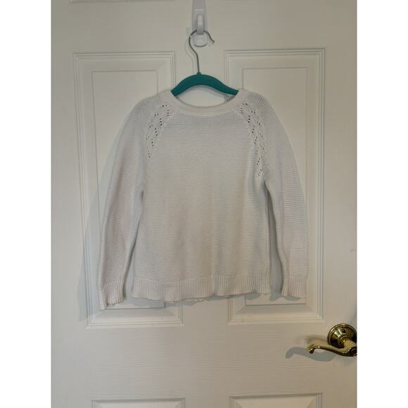 Hanna Andersson White Button Cardigan Size 4 Cotton Fall Winter Sweater - Picture 3 of 6